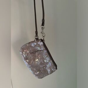Coach mini Sequin Clutch Bag - Silver